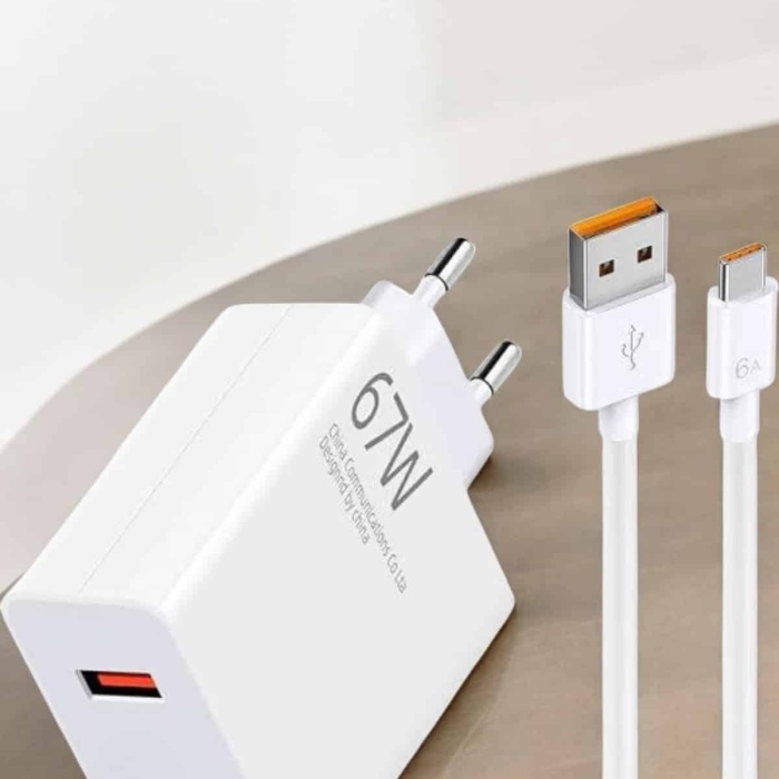 KESGİN MARKET ® Şarj Aleti 67W Hızlı Şarj Turbo Type-C Uyumlu Şarj Adaptörü Kablosu
