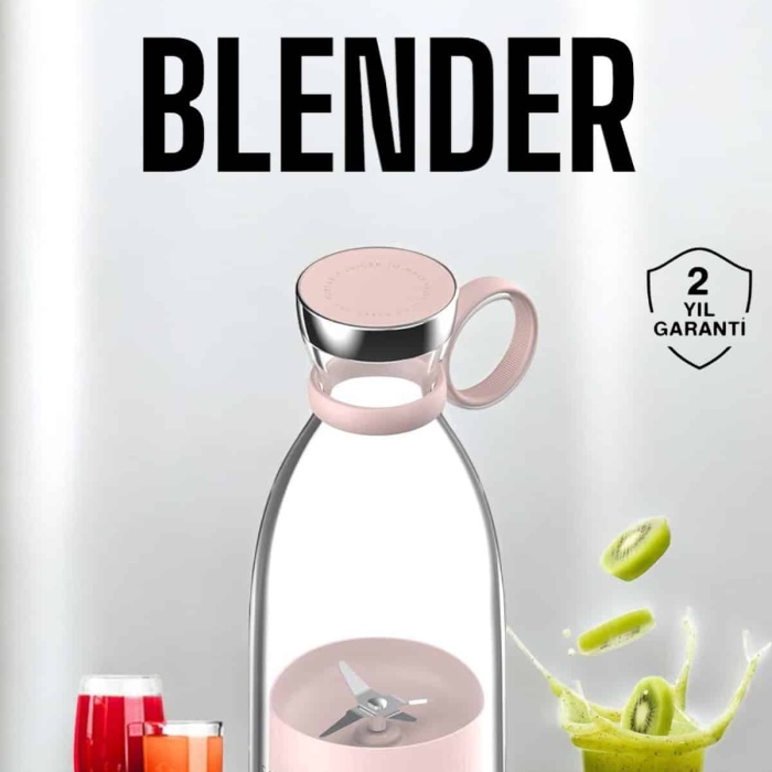 KESGİN MARKET ® Bardak Blender Smoothie Meyve Sıkacağı Şarjlı Cam Taşınabilir