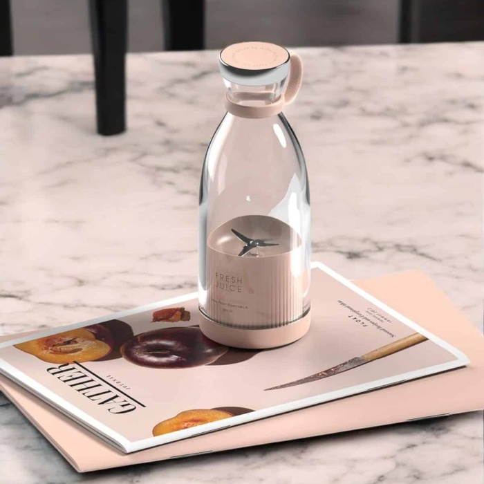 KESGİN MARKET ® Bardak Blender Smoothie Meyve Sıkacağı Şarjlı Cam Taşınabilir