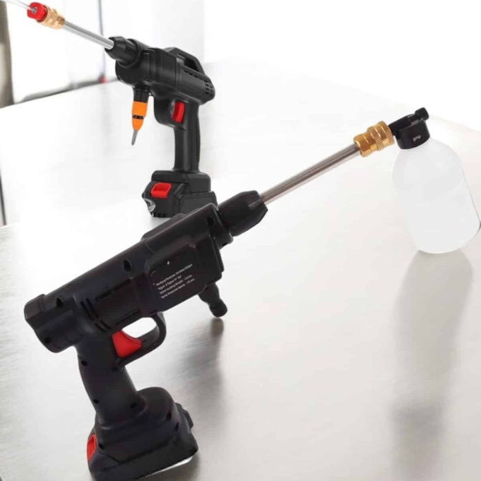 KESGİN MARKET ® Şarjlı Oto Yıkama Tabancası Su Basınçlı Hazneli Bataryalı