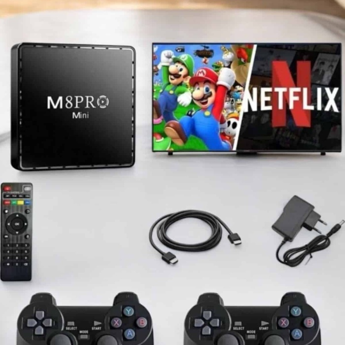 KESGİN MARKET ® TV Box Çift Oyun Kollu 10000 Oyunlu Atari