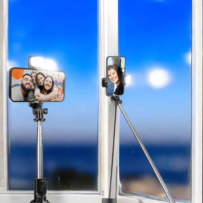 KESGİN MARKET ® Selfie Çubuğu Tripod Kumandalı Telefon Tutucu Siyah