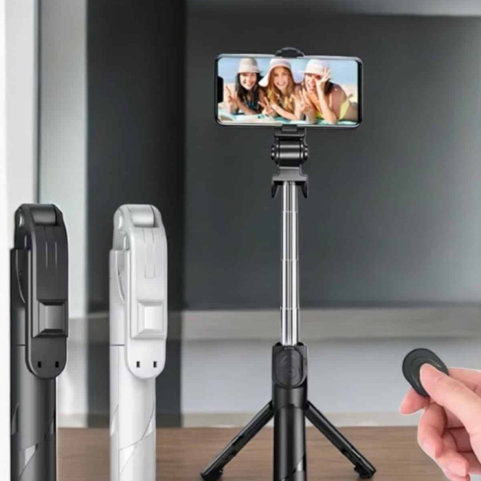 KESGİN MARKET ® Selfie Çubuğu Tripod Kumandalı Telefon Tutucu Siyah