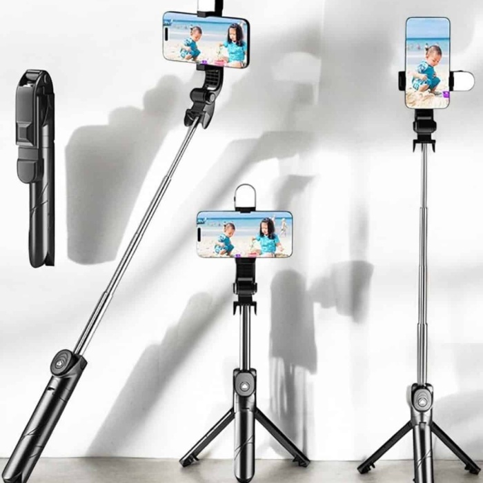 KESGİN MARKET ® Tripod Kablosuz Bluetooth Bağlantılı Selfie Çubuğu 360 Derece Dönebilen