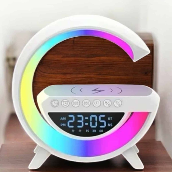 KESGİN MARKET ® Bluetooth Hoparlör 15W Kablosuz Hızlı Şarj LED Gece Lambası