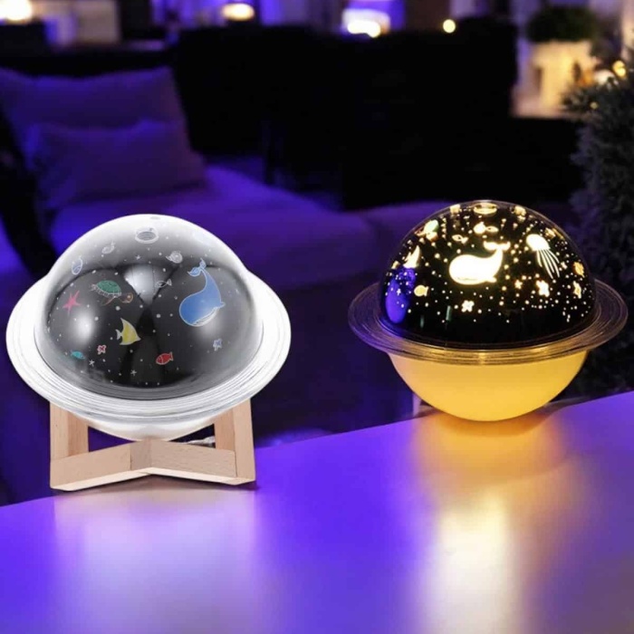 KESGİN MARKET ® Hava Nemlendirici Masa ve Gece Lambası USB Projeksiyon Aromaterapi