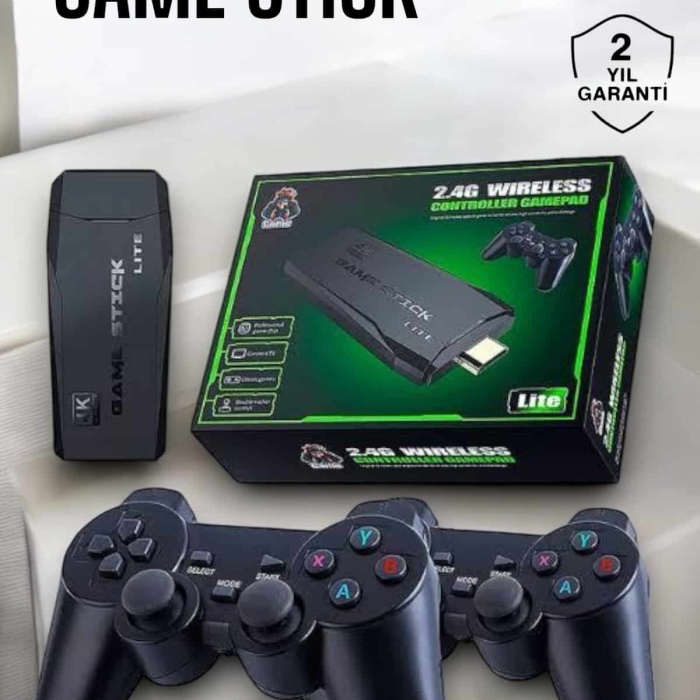 KESGİN MARKET ® Atari Oyun Konsolu 2000 Oyunlu Game Stick 2.4G Wireless