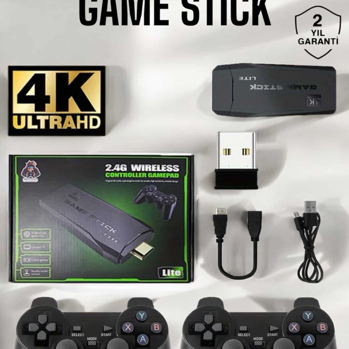 KESGİN MARKET ®   Atari 2.4g Uyumlu Kablosuz Çift Kol Game Stick