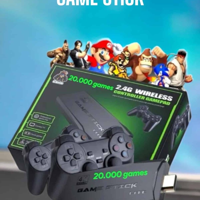 KESGİN MARKET ® Game Stick 2000 Oyunlu 2.4G Kablosuz Çift Kol Yüksek Hassasiyetli Wireless