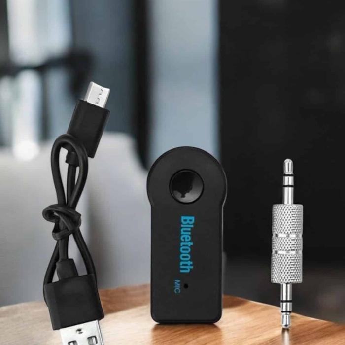 KESGİN MARKET ® Kablosuz Bluetooth Aux Araç Kiti Siyah Hafıza Kartlı