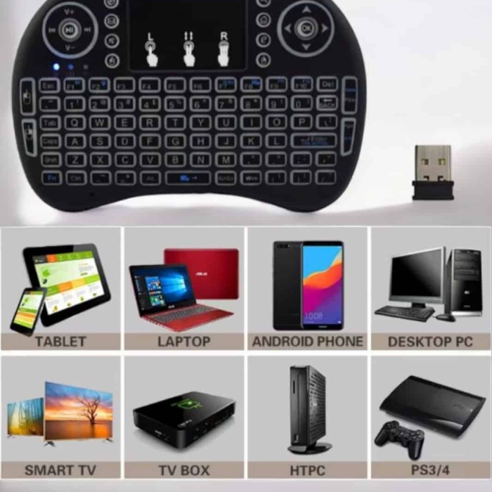 KESGİN MARKET ® USB Bağlantılı Mini Q Klavye Işıklı Tüm Cihazlara Uyumlu