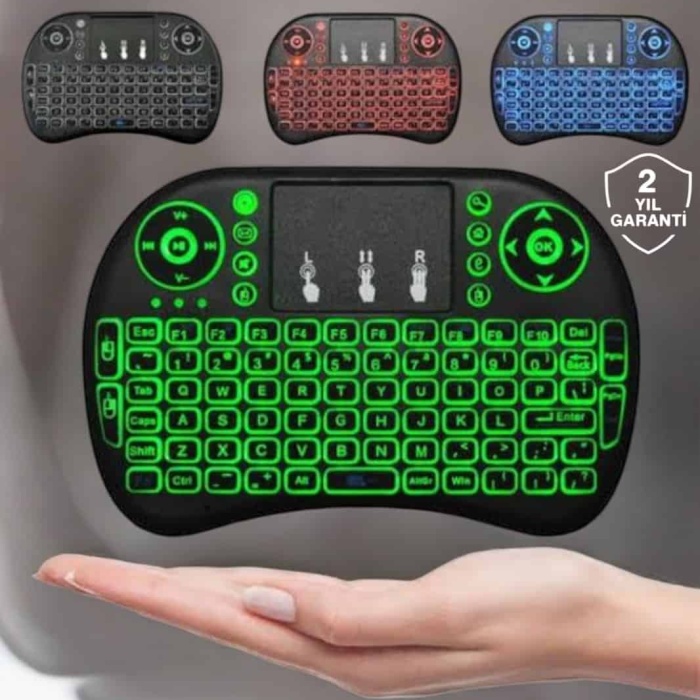 KESGİN MARKET ® TV Uyumlu Mini Klavye Q Klavye Işıklı Tüm Cihazlara Uyumlu