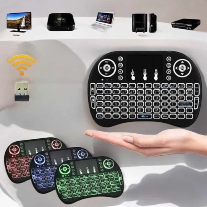KESGİN MARKET ® TV Uyumlu Mini Klavye Q Klavye Işıklı Tüm Cihazlara Uyumlu
