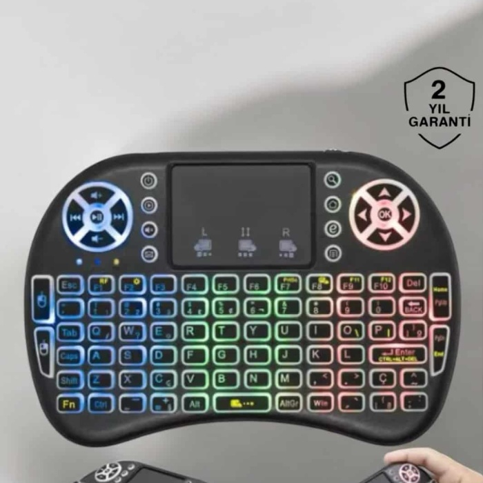 KESGİN MARKET ® Işıklı Kablosuz Mini Q Klavye Tüm Cihazlara Uyumlu