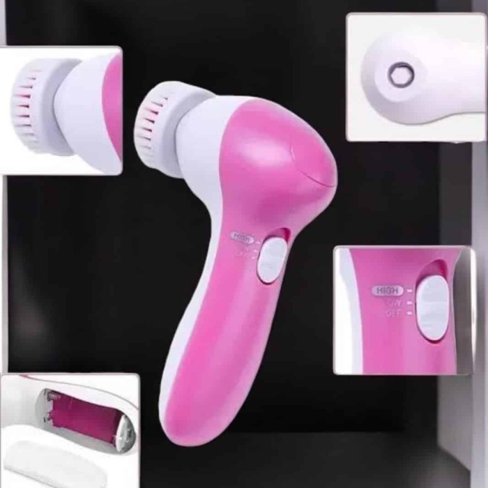 KESGİN MARKET ® Taşınabilir Yüz Temizleme Cihazı Masaj, Peeling, Temizlik 5 Başlıklı
