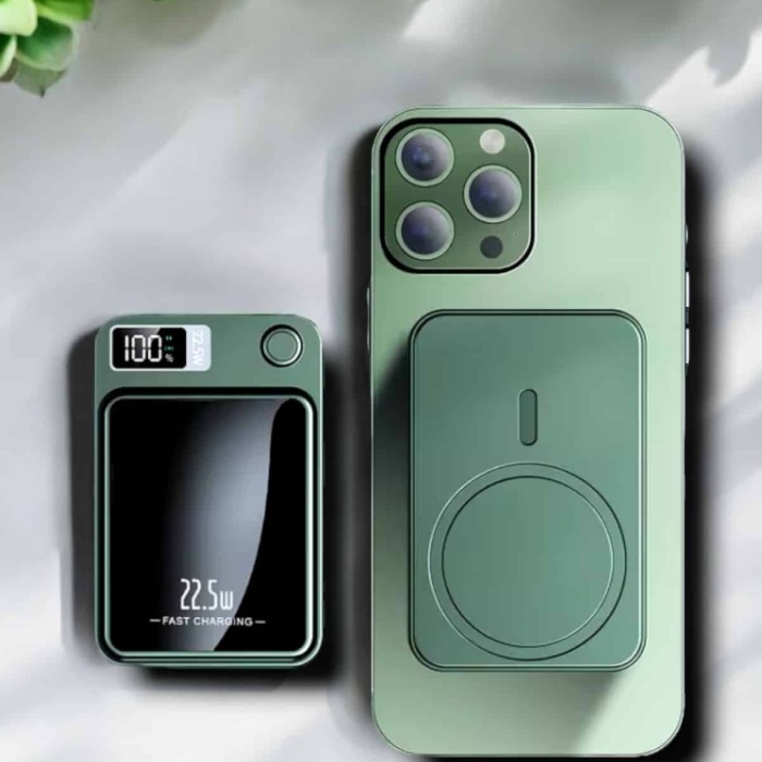 KESGİN MARKET ® 22.5W Magsafe Kablosuz Şarjlı Powerbank Dijital Ekran ve Hızlı Şarj