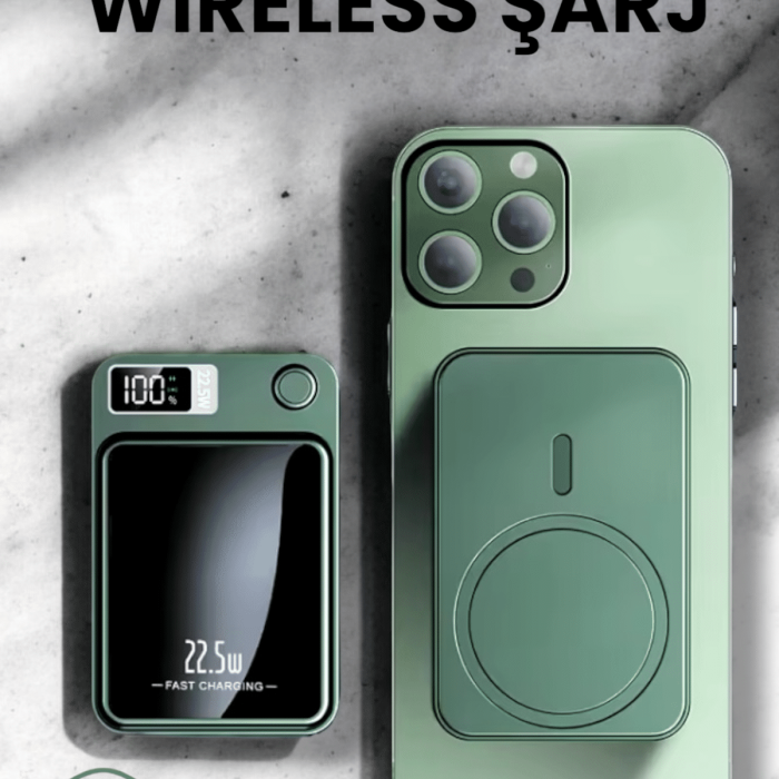 KESGİN MARKET ® Pratik ve Taşınabilir 10.000 mAh Wireless Powerbank Hızlı Şarj Avantajı