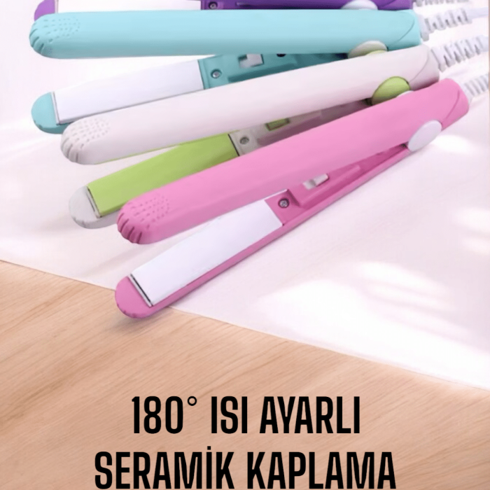 KESGİN MARKET ® 180°C Isı ve Uzun Süre Kalıcı Düzlük Sağlayan Mini Saç Düzleştirici