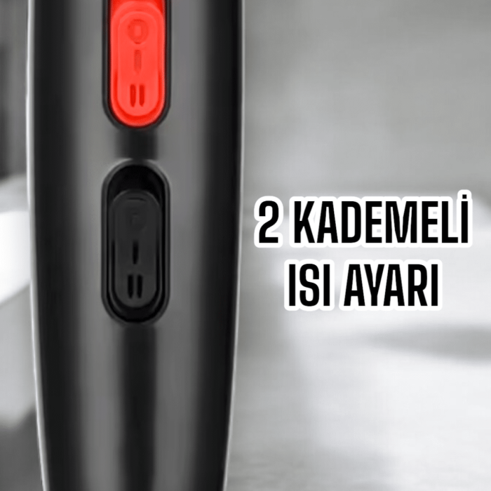 KESGİN MARKET ® Tüm Saç Tiplerine Uygun, İki Kademeli Hız Ayarlı Fön Makinesi