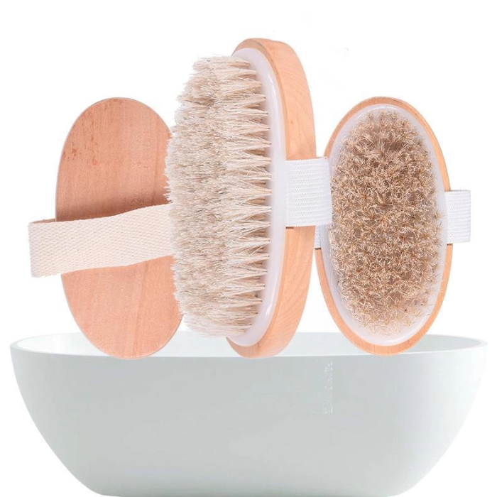 KESGİN MARKET® Parlak Ve Pürüzsüz Görünüm Sağlayan %100 Doğal At Kılı Selülit Fırçası (oval)