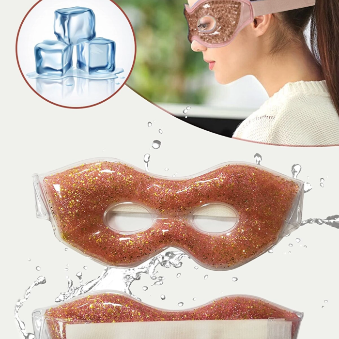 KESGİN MARKET® Simli Jel Göz Pedi Buz Maskesi Yorgunluk Giderici Soğutma Göz Bakımı Rahatlatıcı Uyku Maskesi