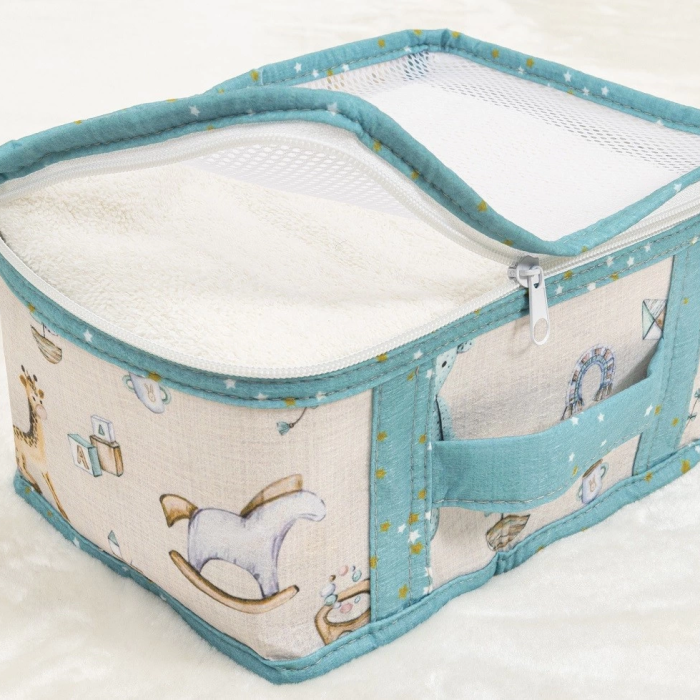 KESGİN MARKET® Baby 6lı Desenli Fileli Bavul Valiz İçi Düzenleyici Çok Amaçlı Organizer (yeşil)