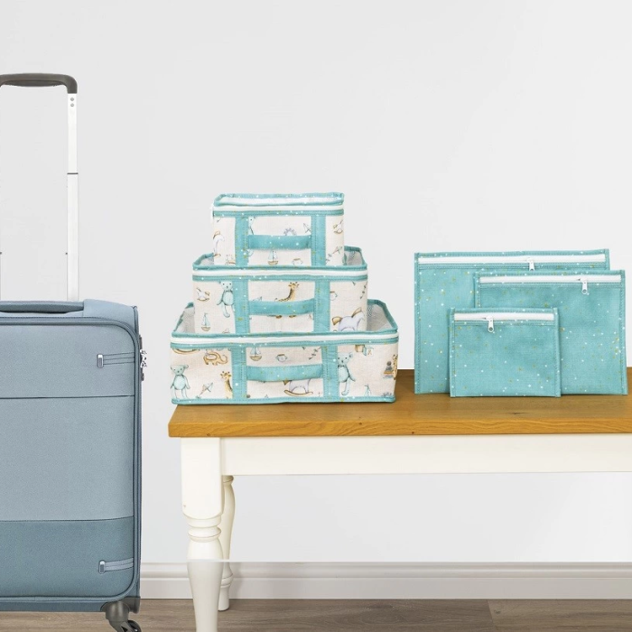 KESGİN MARKET® Baby 6lı Desenli Fileli Bavul Valiz İçi Düzenleyici Çok Amaçlı Organizer (yeşil)