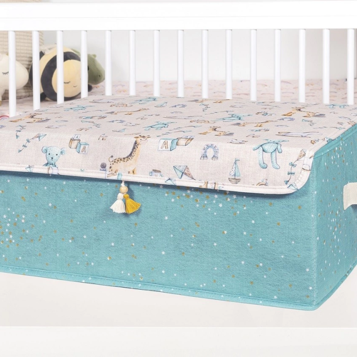 KESGİN MARKET® Baby Püsküllü Kapaklı Kutu Düzenleyici Çok Amaçlı Organizer Kutu Baza Boy (yeşil) -04249