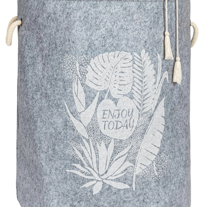 KESGİN MARKET® Torbalı Ve Kulplu Püskül Detaylı Düzenleyici Çok Amaçlı Organizer Keçe Sepet -03631