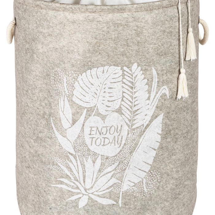 KESGİN MARKET® Torbalı Ve Kulplu Püskül Detaylı Düzenleyici Çok Amaçlı Organizer Keçe Sepet -03631