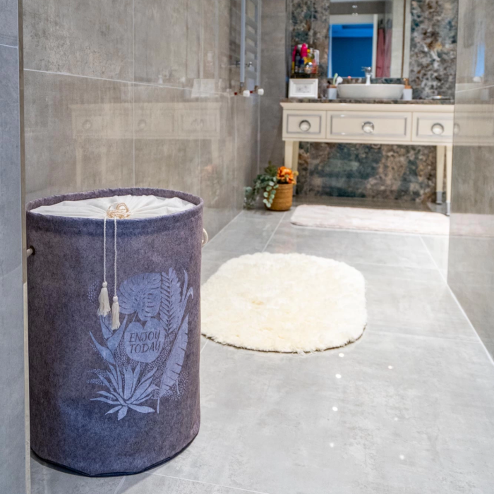 KESGİN MARKET® Torbalı Ve Kulplu Püskül Detaylı Düzenleyici Çok Amaçlı Organizer Keçe Sepet -03631