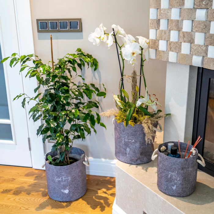 KESGİN MARKET® Kulplu Yuvarlak Düzenleyici Çok Amaçlı Kolay Taşınabilen Organizer Keçe Sepet (mega) 03648