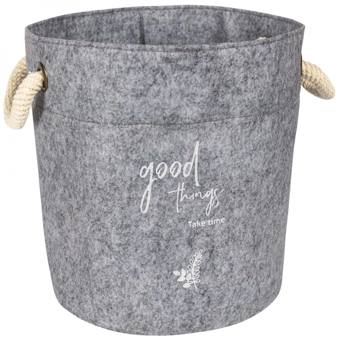 KESGİN MARKET® Kulplu Yuvarlak Düzenleyici Çok Amaçlı Kolay Taşınabilen Organizer Keçe Sepet (mini) 03662