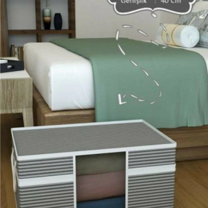 KESGİN MARKET® Mega Boy Pencereli Hurç Çok Amaçlı Düzenleyici Saklama Kutusu 40x40x75 Cm 0256