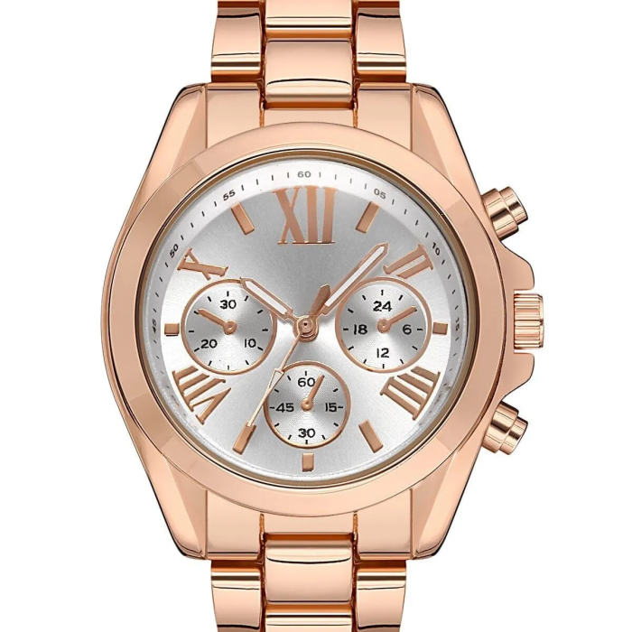 KESGİN MARKET® Zarif Ve Şık Özel Tasarım Roma Rakam Detaylı  Metal Bayan Kol Saati (rose)