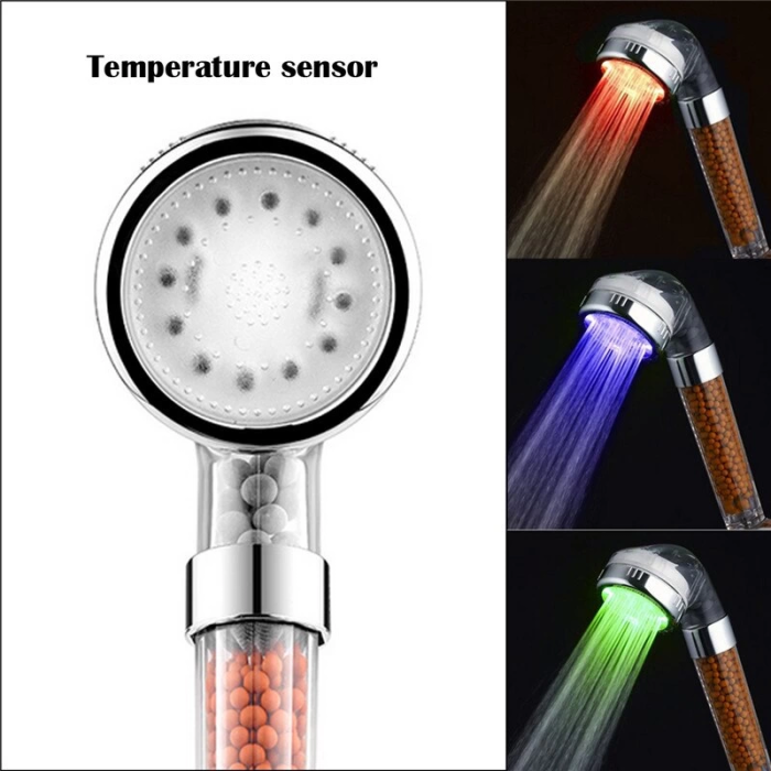 KESGİN MARKET® 3 Adet Tasarruflu Boncuklu Ledli Duş Başlık-pil Veya Elektrik Gerekmez Kinetik Enerjili