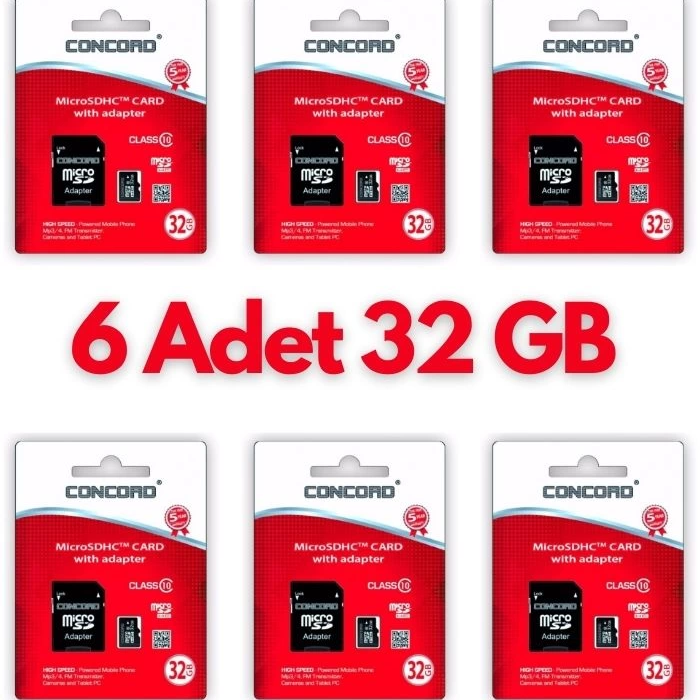 KESGİN MARKET® 6 Adet Ultrahız 32gb Micro Sd Hafıza Kartı: Yüksek Performans Ve Geniş Depolama Kapasitesi
