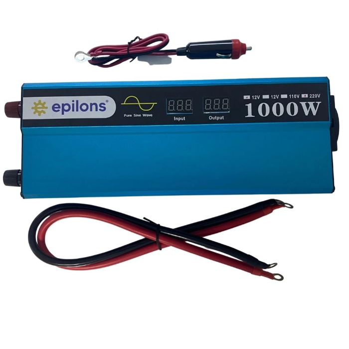 KESGİN MARKET® Epilons 12v 1000w Tam Sinus İnverter 220v Çevirici Taşınabilir Güç Kaynağı