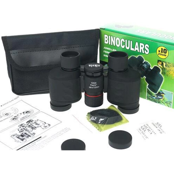 KESGİN MARKET® 10x24  Katlanır, Kauçuk Kaplamalı Orta Boy  El Dürbünü 1000m/76m