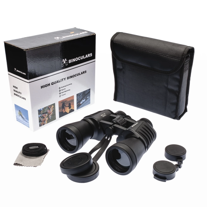 KESGİN MARKET® 7x50 – Geniş Ön Mercekli Profesyonel El Dürbünü – 1000m/56m – Siyah V1