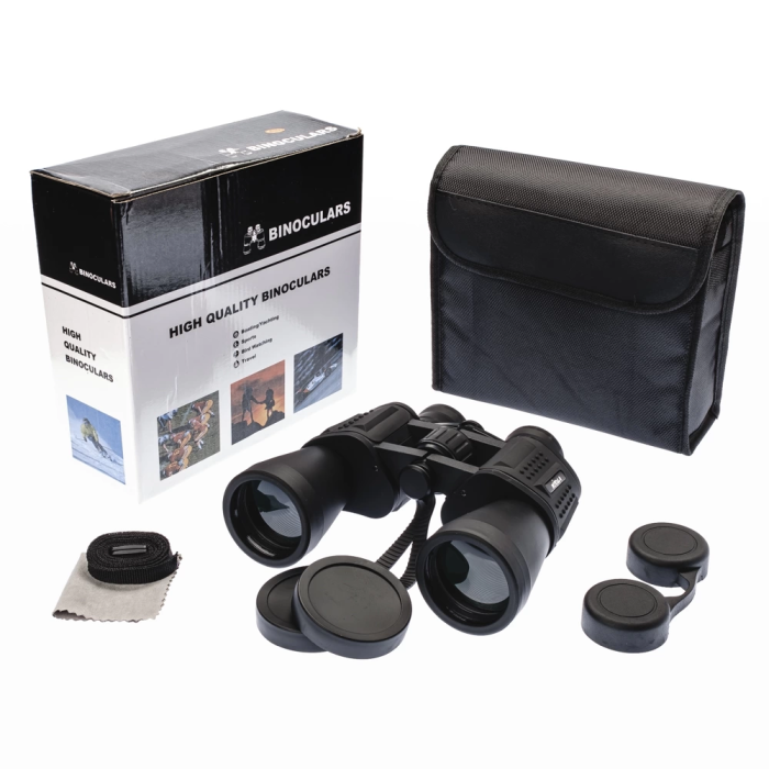 KESGİN MARKET® 7x50 – Geniş Ön Mercekli Profesyonel El Dürbünü – 1000m/56m – Siyah V3