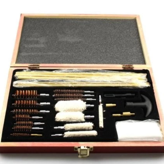 KESGİN MARKET® -27parça Ahşap Kutu Evrensel Tabanca Temizleme Seti