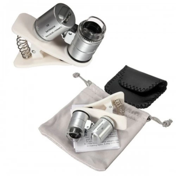 KESGİN MARKET® -evrensel Led Işıklı Mini Cep Mikroskobu, Tüm Kameralı Telefonlar Için No:9882-w