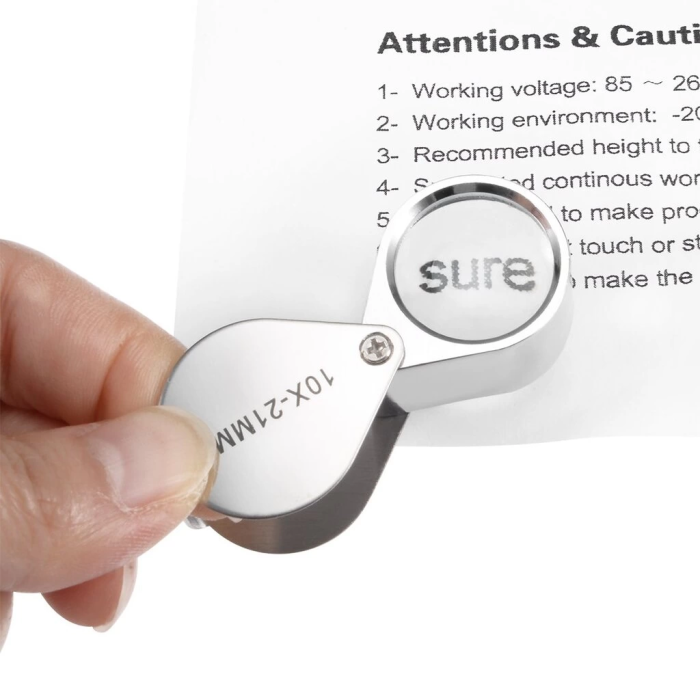 KESGİN MARKET® 10x21 Full Çelik Kaplı Büyüteç Lüp