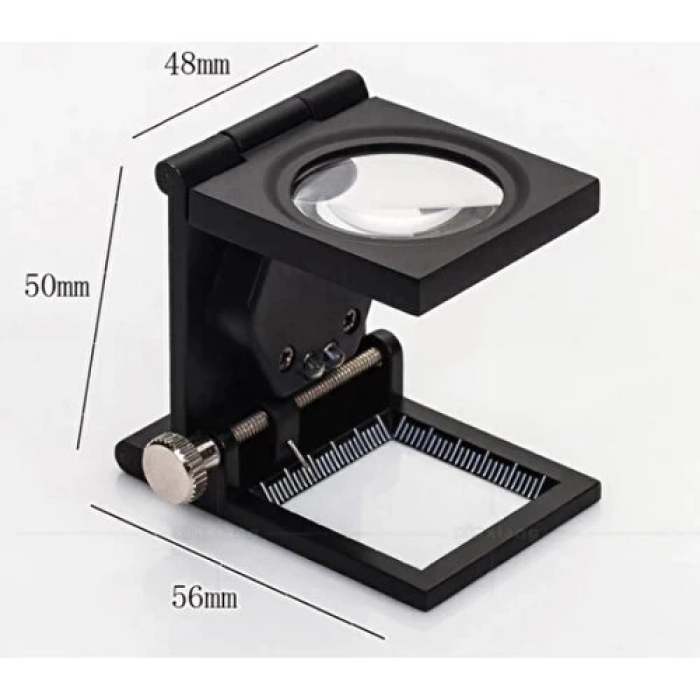 KESGİN MARKET® -28x28 Mm Katlanır Sayaçlı Metal Lüp, 2 Led Işıklı Büyüteç Tekstil Th9005a
