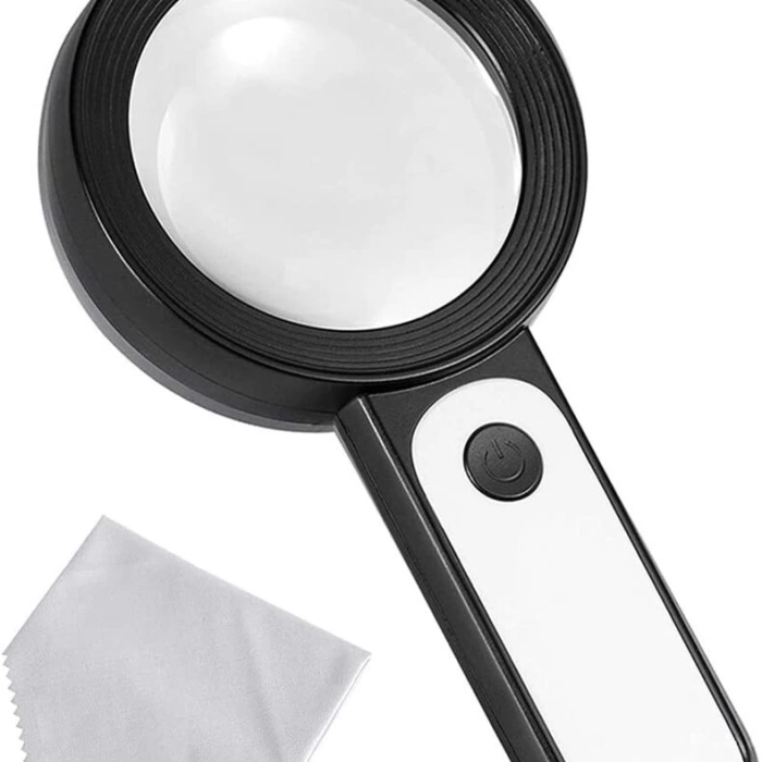 KESGİN MARKET® -30x -12ışıklı Büyüteç Taşınabilir Çıft Katmanlı Optik Cam Okuma Büyüteç 2290-18
