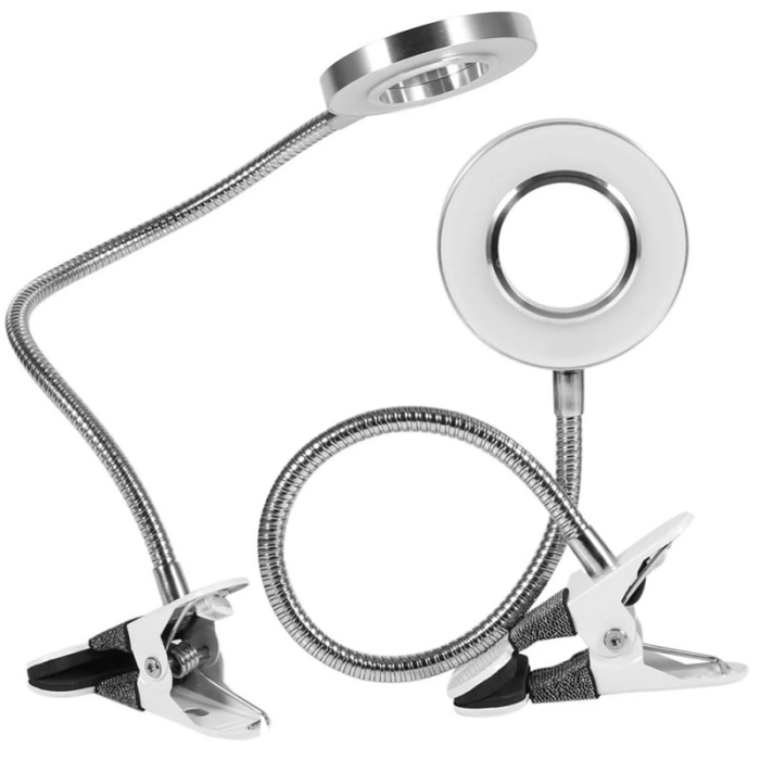 KESGİN MARKET® -8x Büyütmeli Mandallı, Usb Girişli Masa Lambalı, Okuma Ve Güzellik Salon İçin Büyüteç 2088a