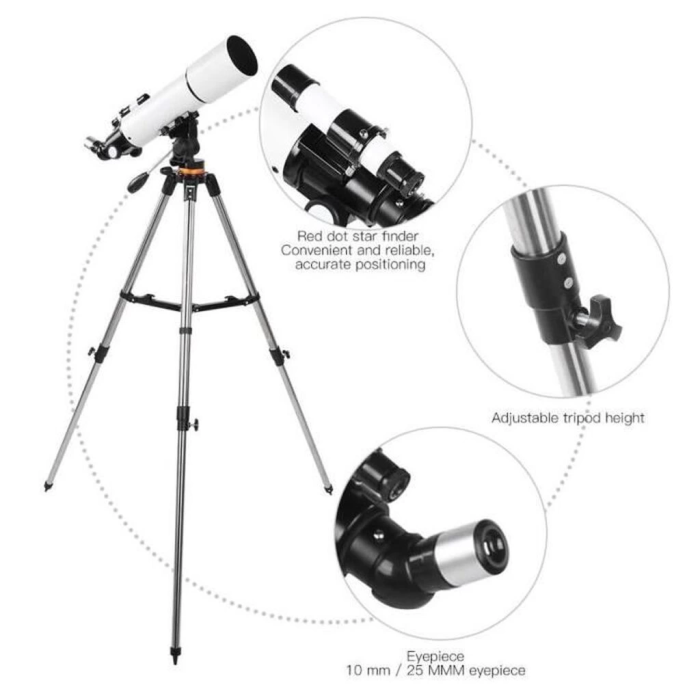 KESGİN MARKET® -cf50080 Yüksek Netlik Monoküler Kara Ve Uzay Teleskobu