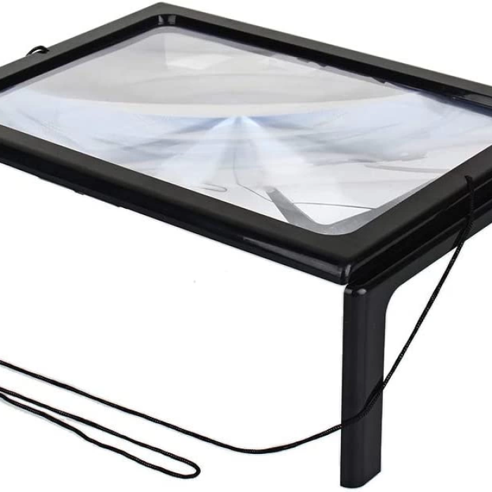 KESGİN MARKET® -yaşlılar İçin  A4 Boyutu Masa Tipi Işıklı Okuma Büyüteç Th-275205b