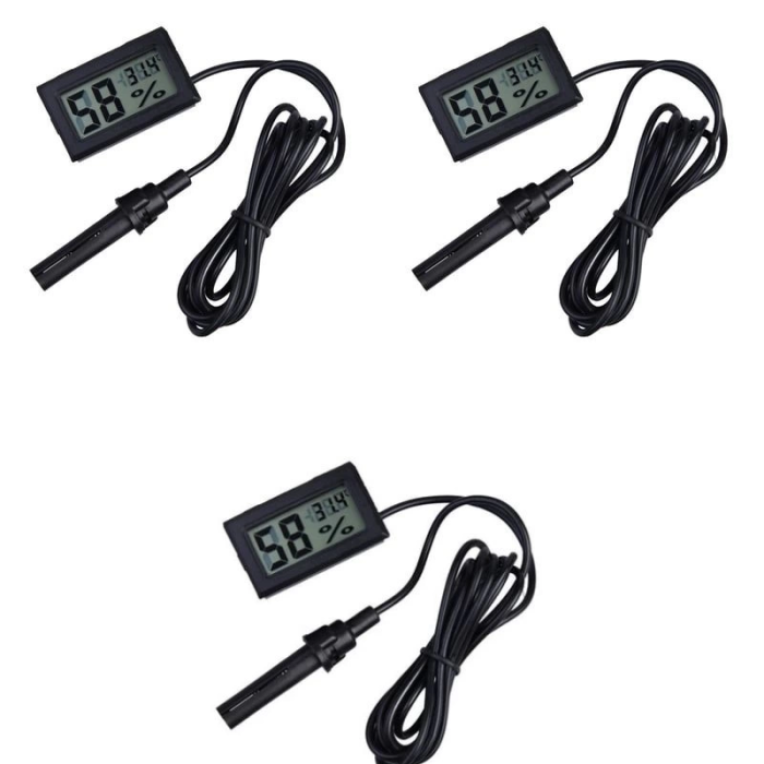 KESGİN MARKET® 3 Adet Dijital Ekran Sıcaklık Ve Nem Ölçer - Termometre Higrometre Kuluçka
